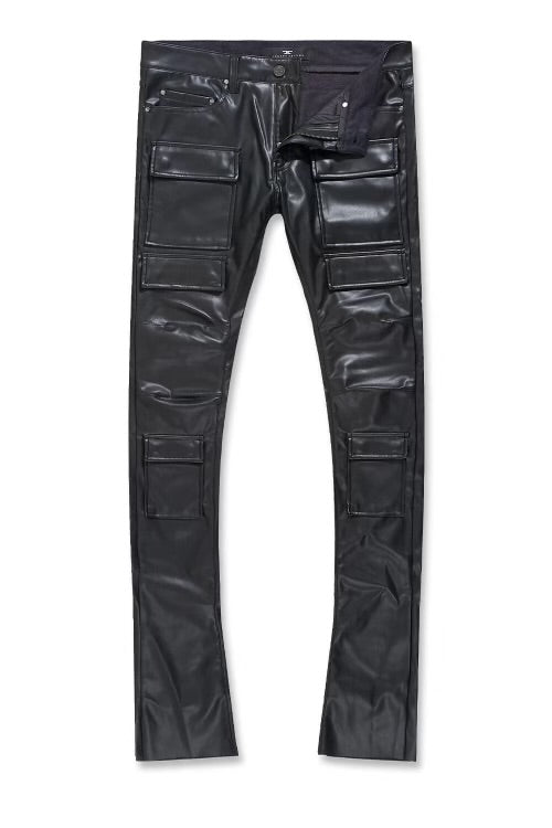 Leather stack pants