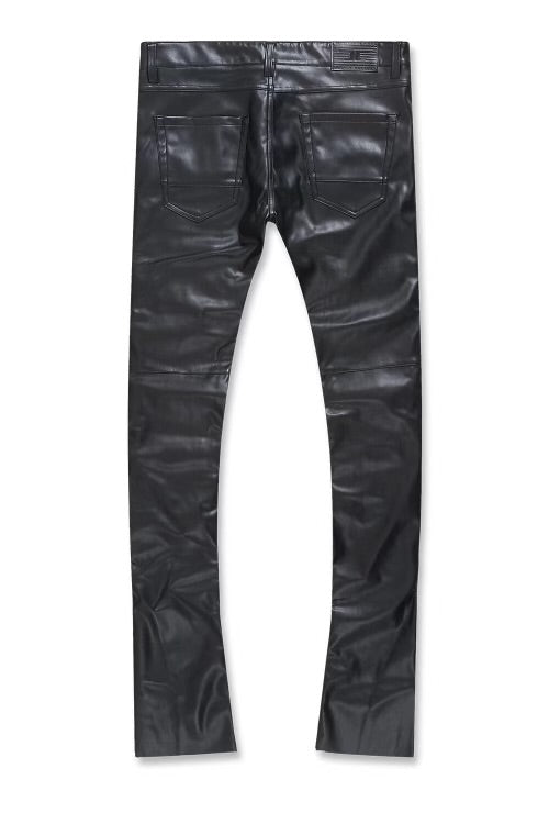 Leather stack pants